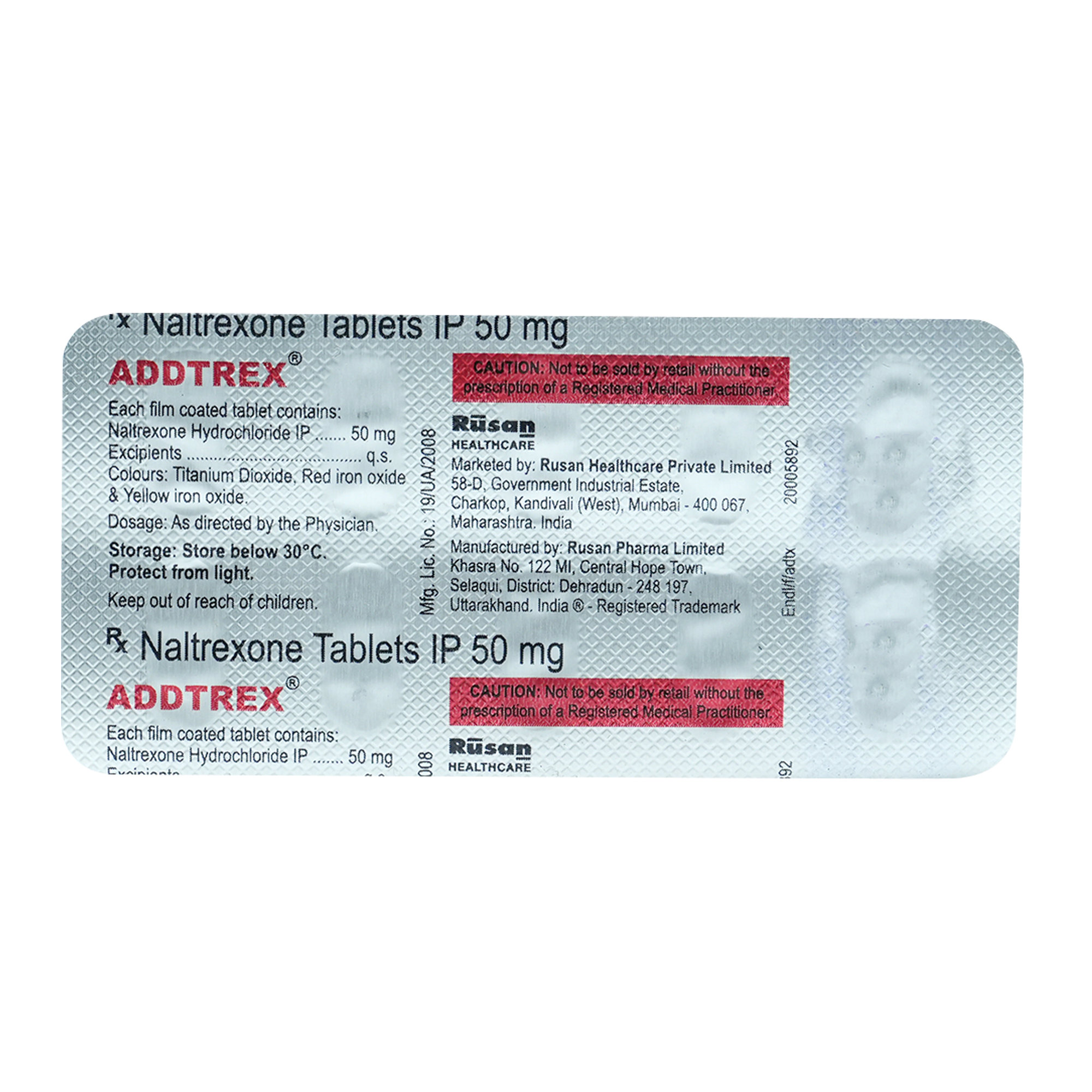 Addtrex 50 mg Tablet 10's, Pack of 10 TabletS Addtrex 50 mg Tablet 10's, Pack of 10 TabletS