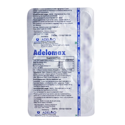 Adelomax Tablet 10's, Pack of 10