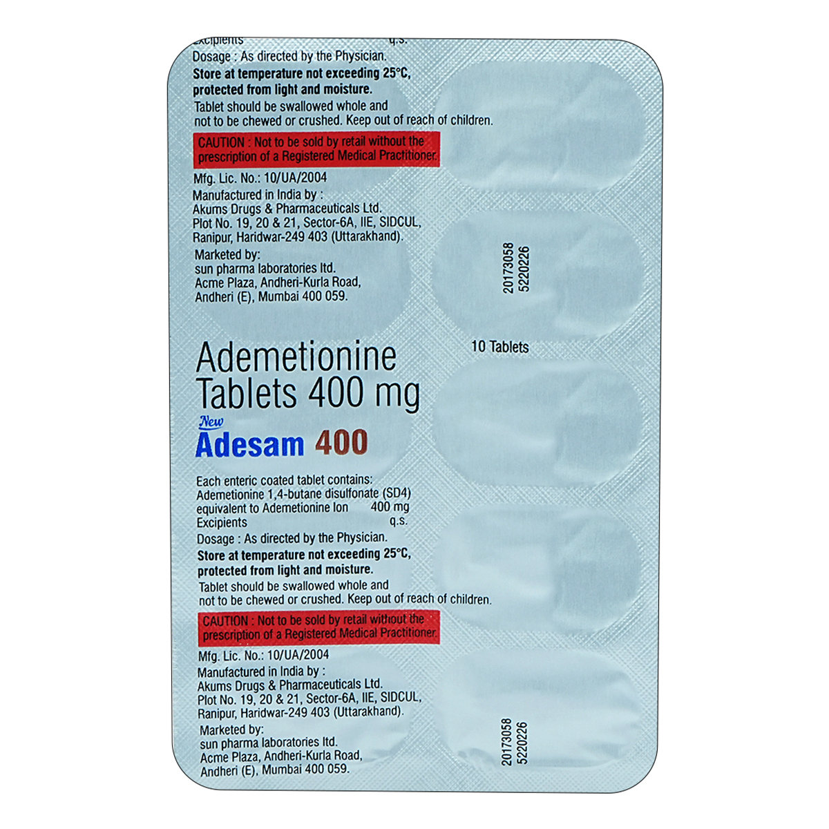 Adesam 400 New Tablet 10's, Pack of 10 TABLETS Adesam 400 New Tablet 10's, Pack of 10 TABLETS