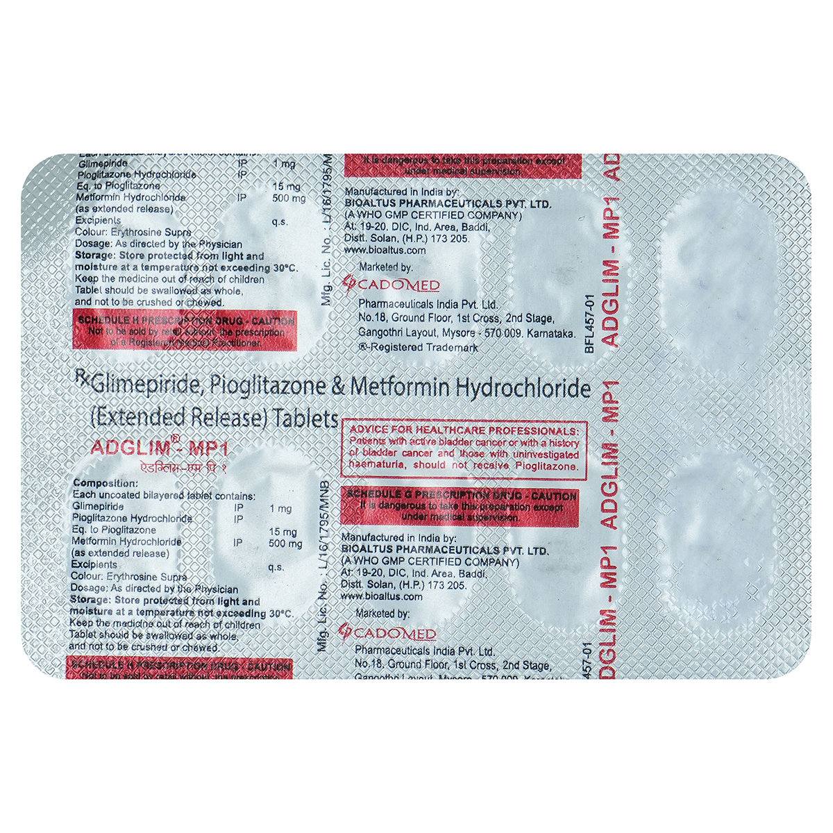 Adglim MP 1 Tablet 10's, Pack of 10 TABLETS Adglim MP 1 Tablet 10's, Pack of 10 TABLETS