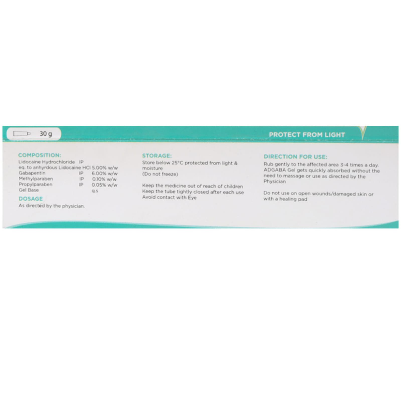 Adgaba Gel 30 gm, Pack of 1 GEL Adgaba Gel 30 gm, Pack of 1 GEL