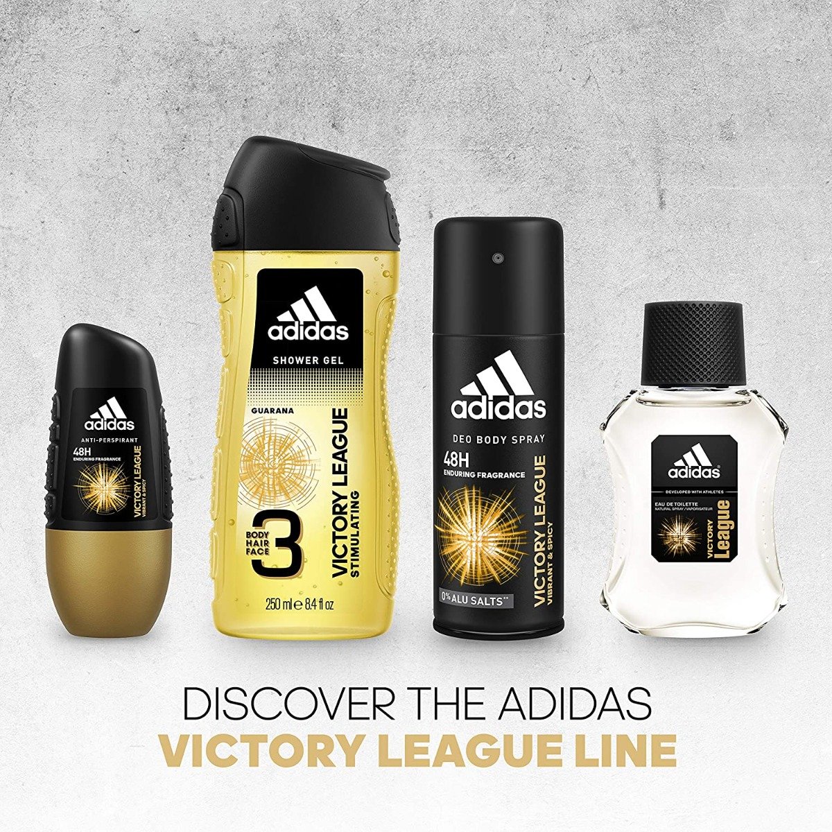 Adidas Victory League Stimulating Body Wash 250 ml | Guarana | For Face, Body & Hair | For Men, Pack of 1 Adidas Victory League Stimulating Body Wash 250 ml | Guarana | For Face, Body & Hair | For Men, Pack of 1