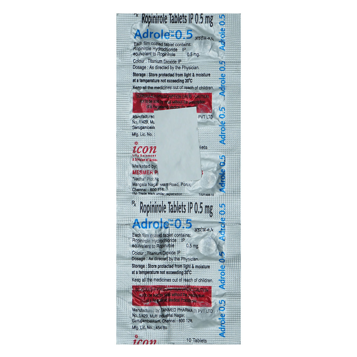 Adrole 0.5 Tablet 10's, Pack of 10 TABLETS Adrole 0.5 Tablet 10's, Pack of 10 TABLETS