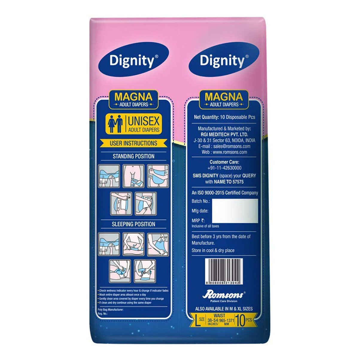 Dignity Magna Adult Diaper Pants Large, 10 Count, Pack of 1 Dignity Magna Adult Diaper Pants Large, 10 Count, Pack of 1