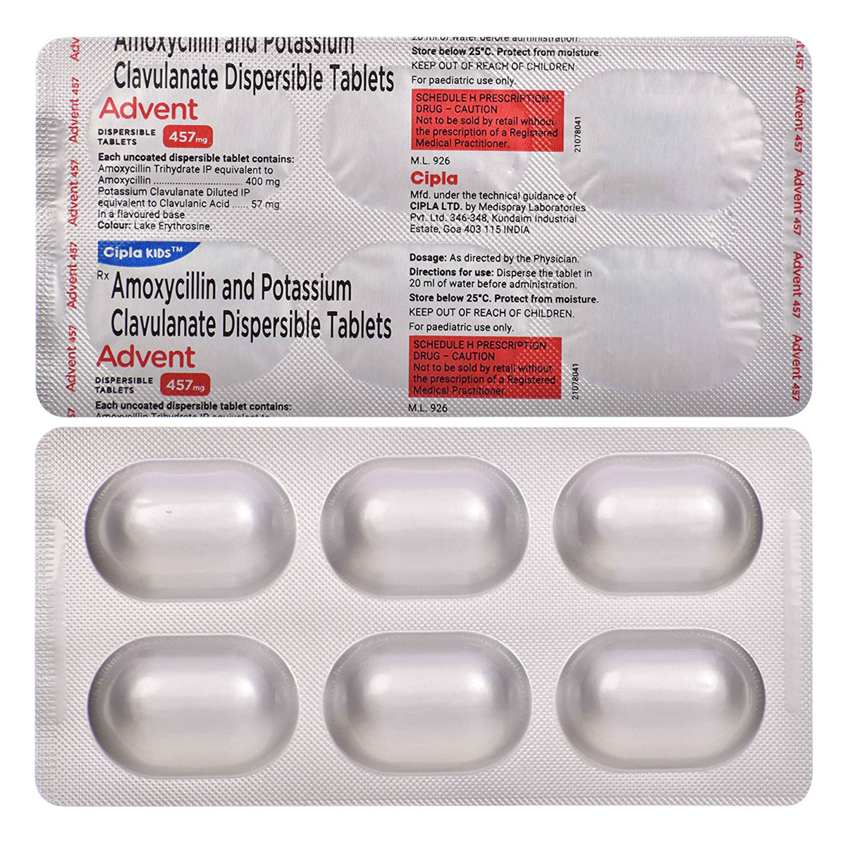 Buy Advent DT 457 mg Tablet 6's Online