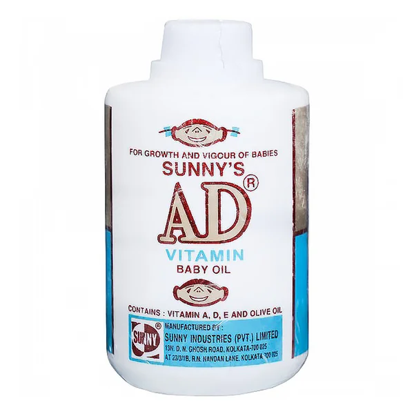 Sunny's AD Vitamin Baby Oil, 340ml, Pack of 1