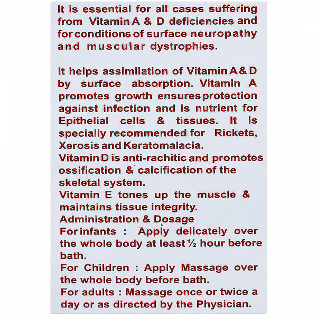 Sunny's AD Vitamin Baby Oil, 340ml, Pack of 1 Sunny's AD Vitamin Baby Oil, 340ml, Pack of 1