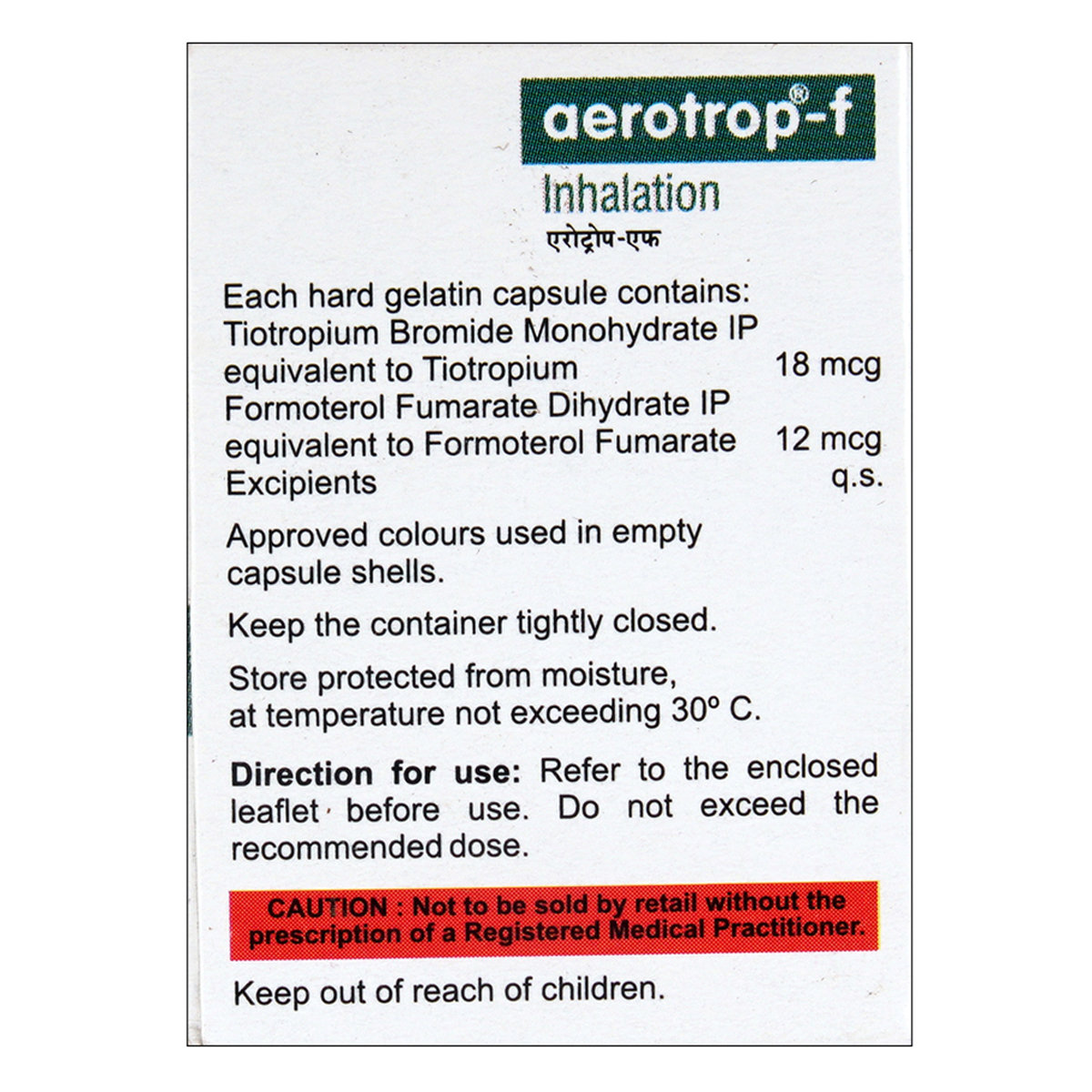 Aerotrop-F Capsule 15's, Pack of 1 Capsule Aerotrop-F Capsule 15's, Pack of 1 Capsule