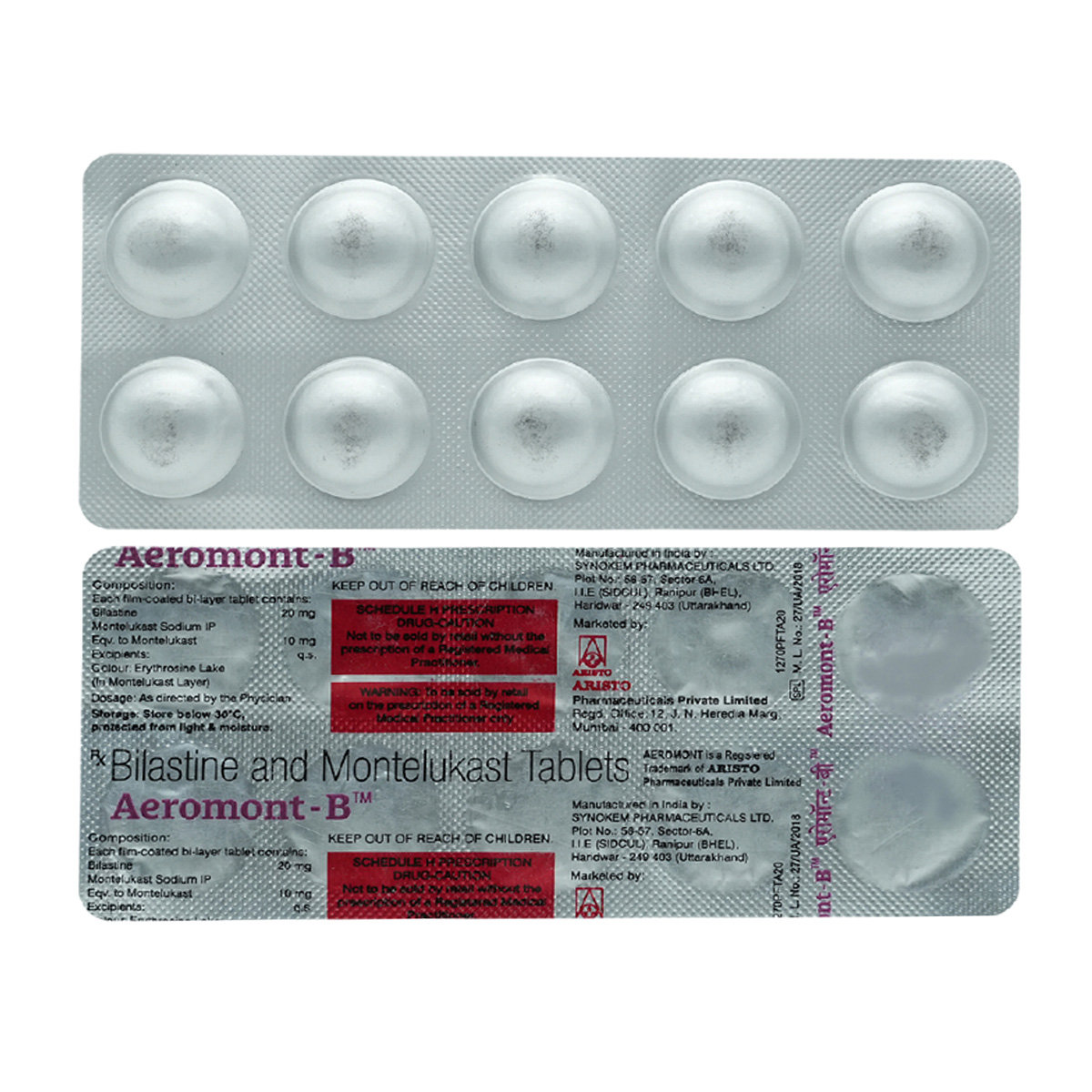 Aeromont-B Tablet 10's, Pack of 10 TABLETS Aeromont-B Tablet 10's, Pack of 10 TABLETS