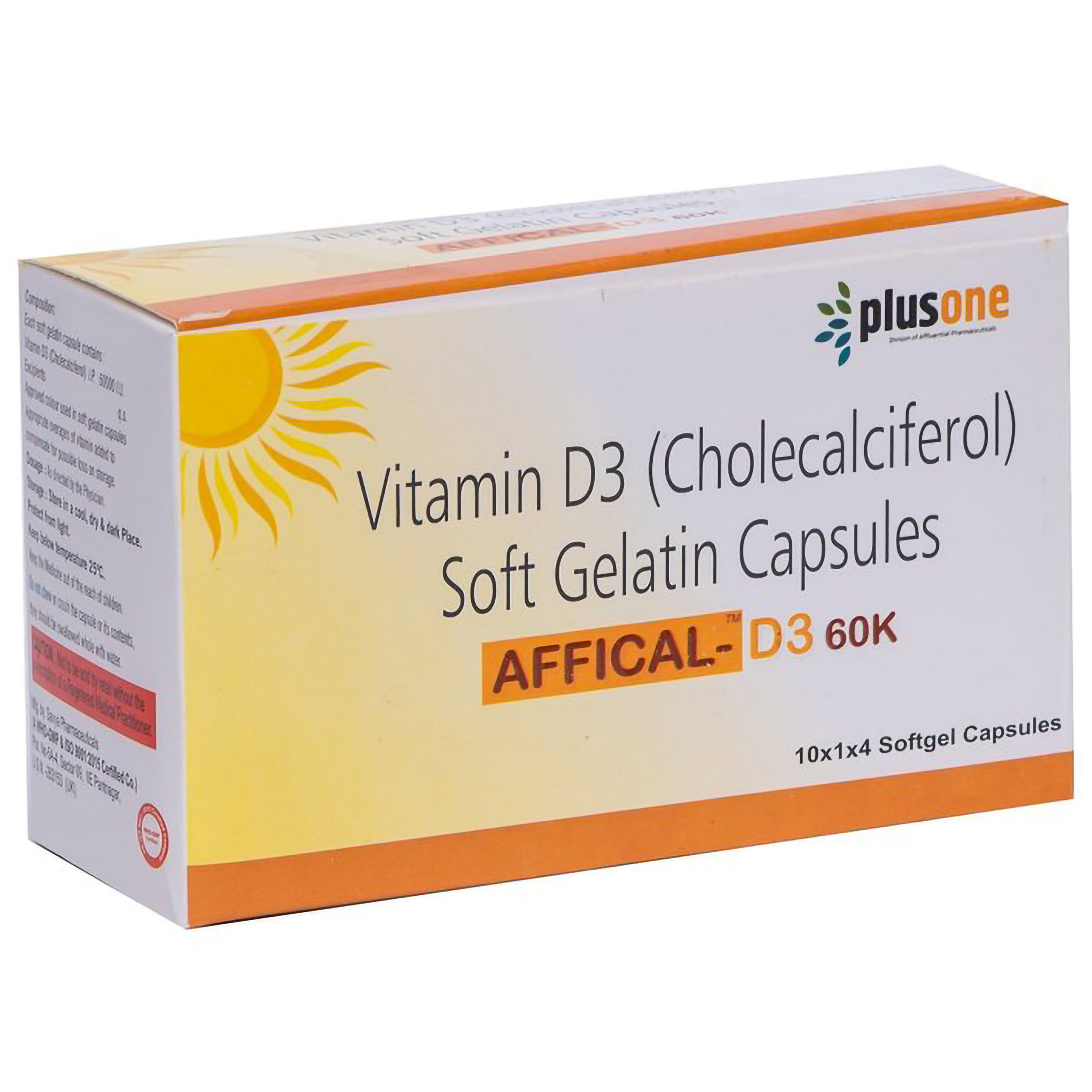 Affical-D3 60K Softgel Capsule 4's, Pack of 4 CapsuleS Affical-D3 60K Softgel Capsule 4's, Pack of 4 CapsuleS