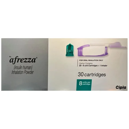 Afrezza 0.68 mg Inhalation Powder Kit 1's (30 Cartridges + 1 Inhaler)