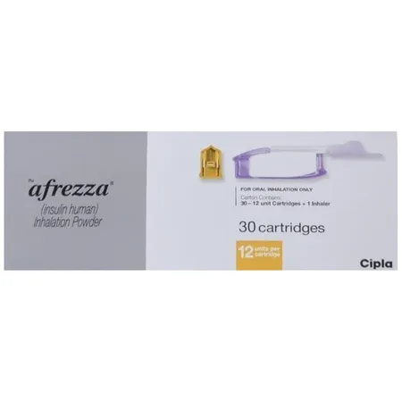 Afrezza 1.04 mg Inhalation Powder Kit 1's (30 Cartridges + 1 Inhaler)