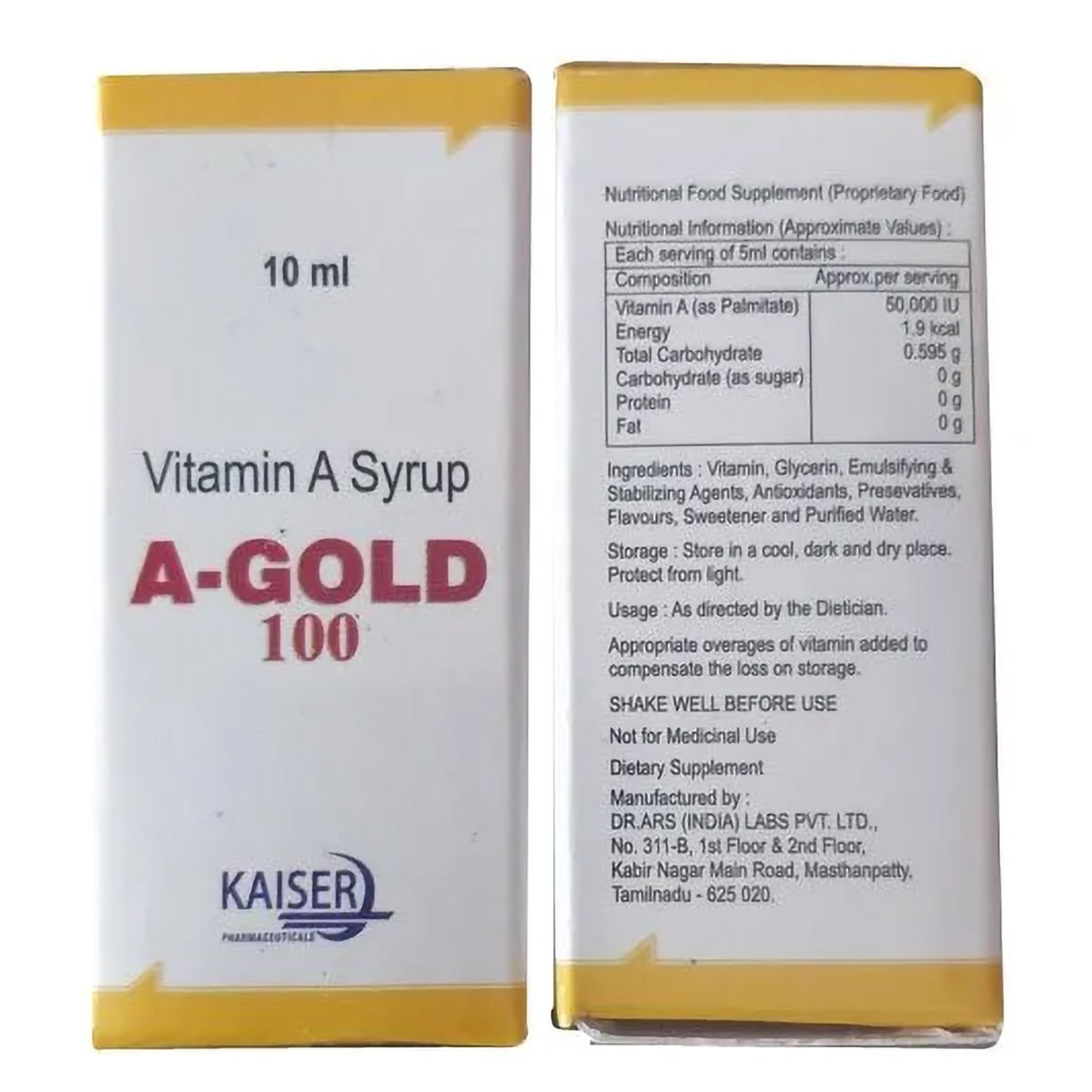 Buy A-Gold 100 Syrup 10 ml Online