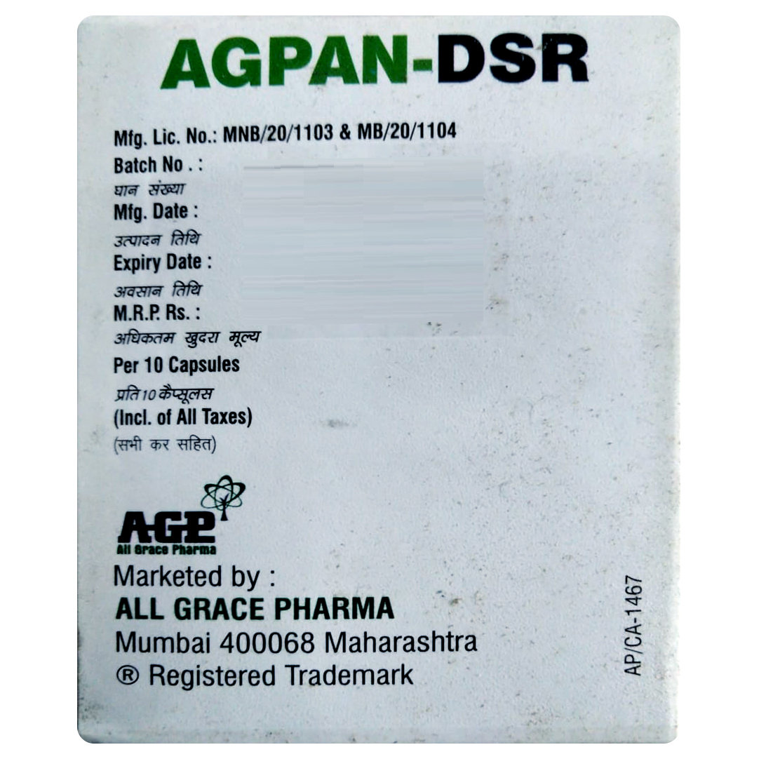 Agpan-DSR Capsule 10's, Pack of 10 Agpan-DSR Capsule 10's, Pack of 10