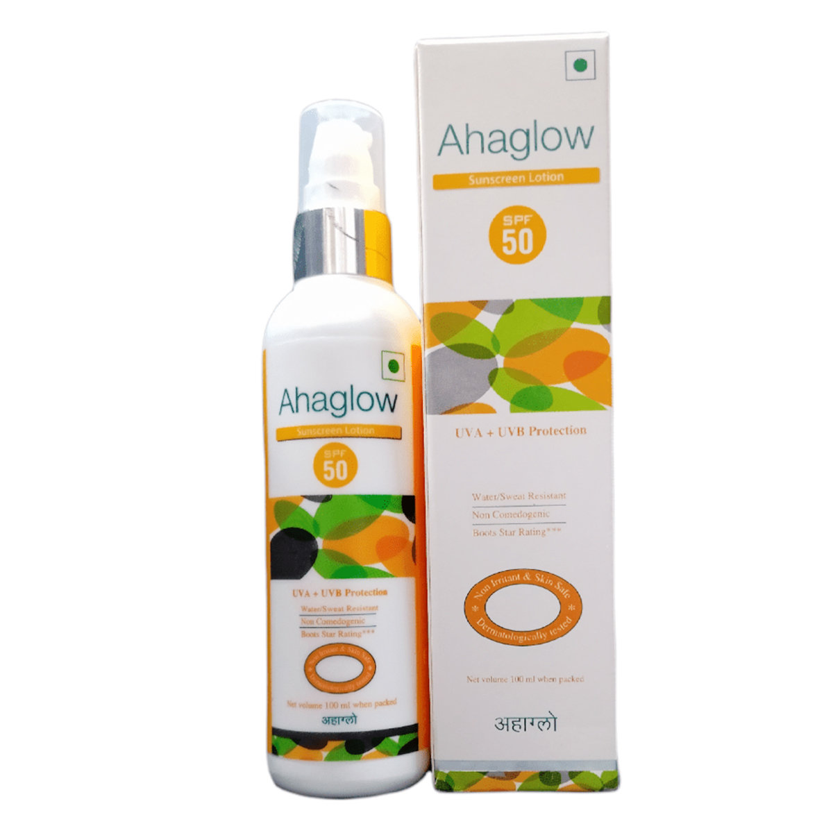Ahaglow SPF 50 Sunscreen Lotion 100 ml, Pack of 1 Ahaglow SPF 50 Sunscreen Lotion 100 ml, Pack of 1