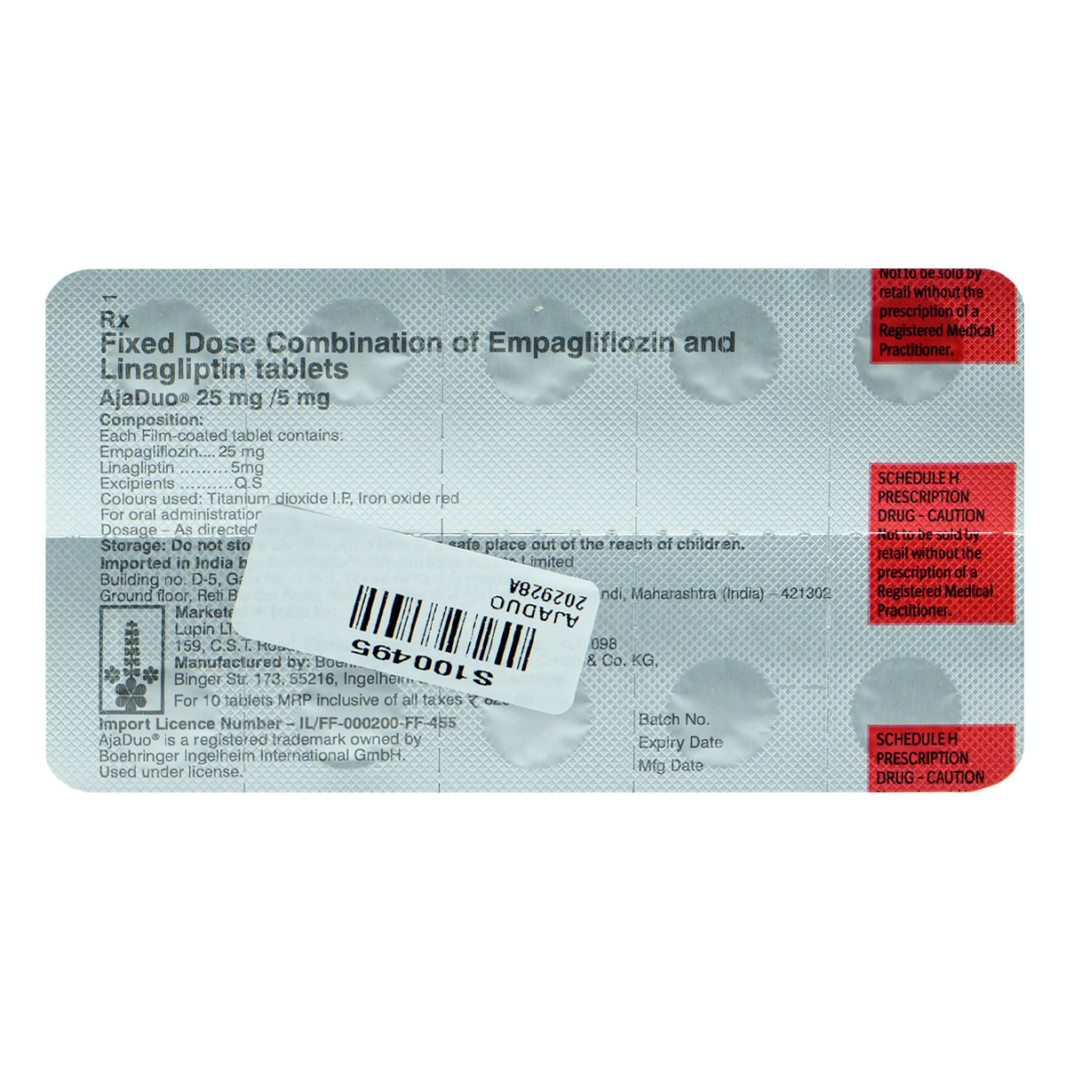 Ajaduo 25 mg/5 mg Tablet 10's, Pack of 10 TABLETS Ajaduo 25 mg/5 mg Tablet 10's, Pack of 10 TABLETS