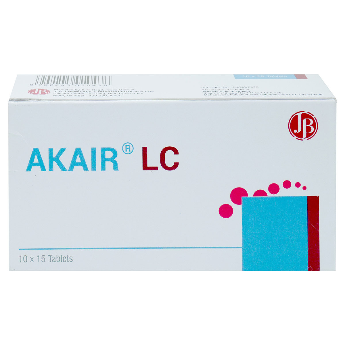 Akair LC Tablet 15's, Pack of 15 TabletS Akair LC Tablet 15's, Pack of 15 TabletS