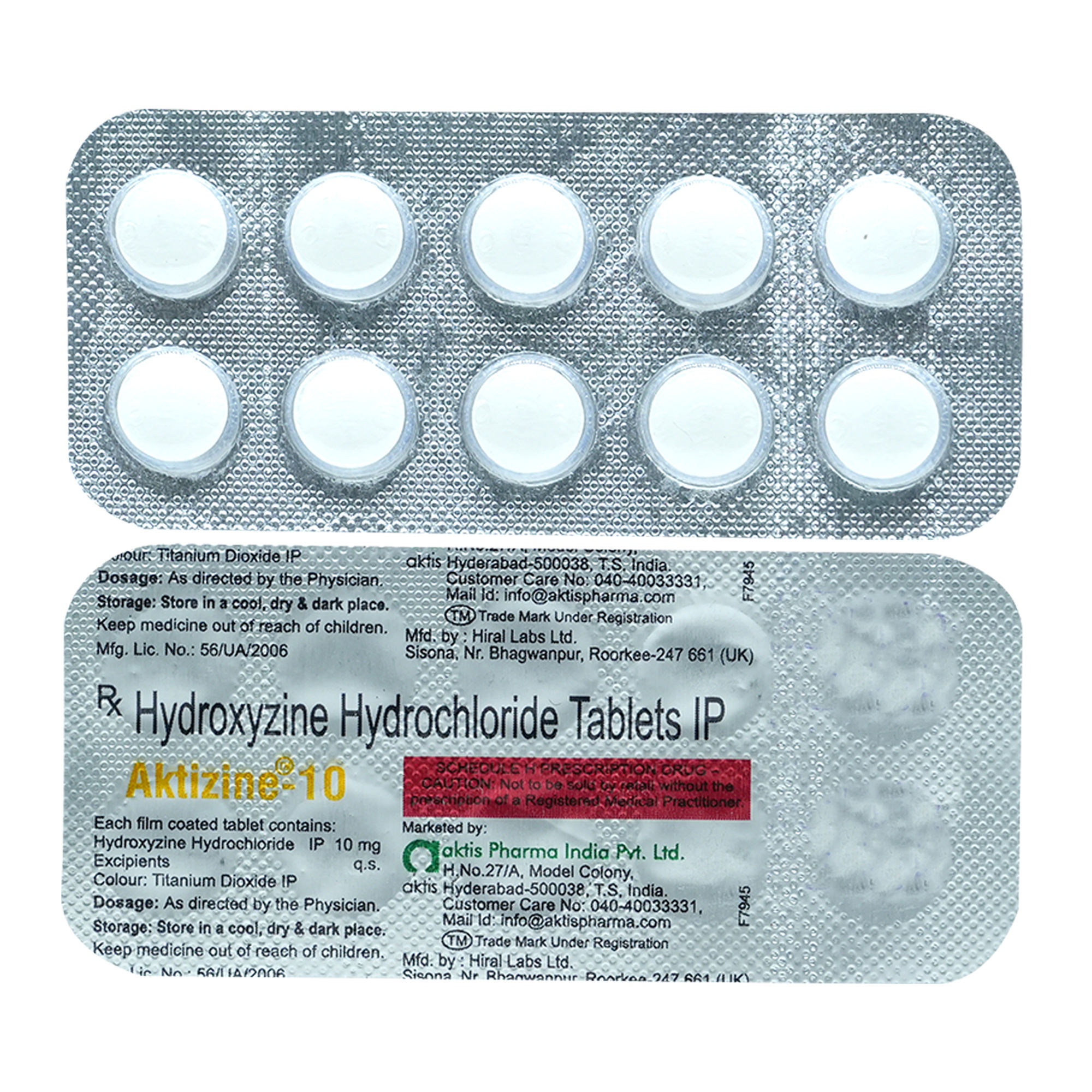 Buy Aktizine-10 mg Tablet 10's Online