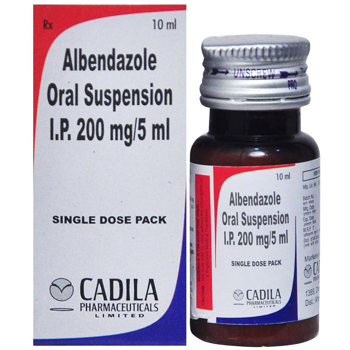 Albendazole 200 mg Oral Suspension 10 ml, Pack of 1 Suspension Albendazole 200 mg Oral Suspension 10 ml, Pack of 1 Suspension