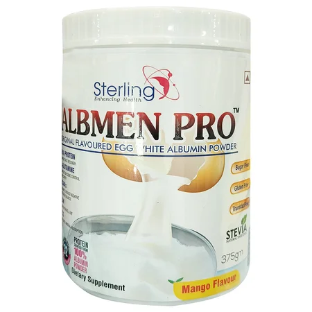 Bodyscience Albmen Pro Sugar Free Mango Flavour Egg White Powder, 375 gm