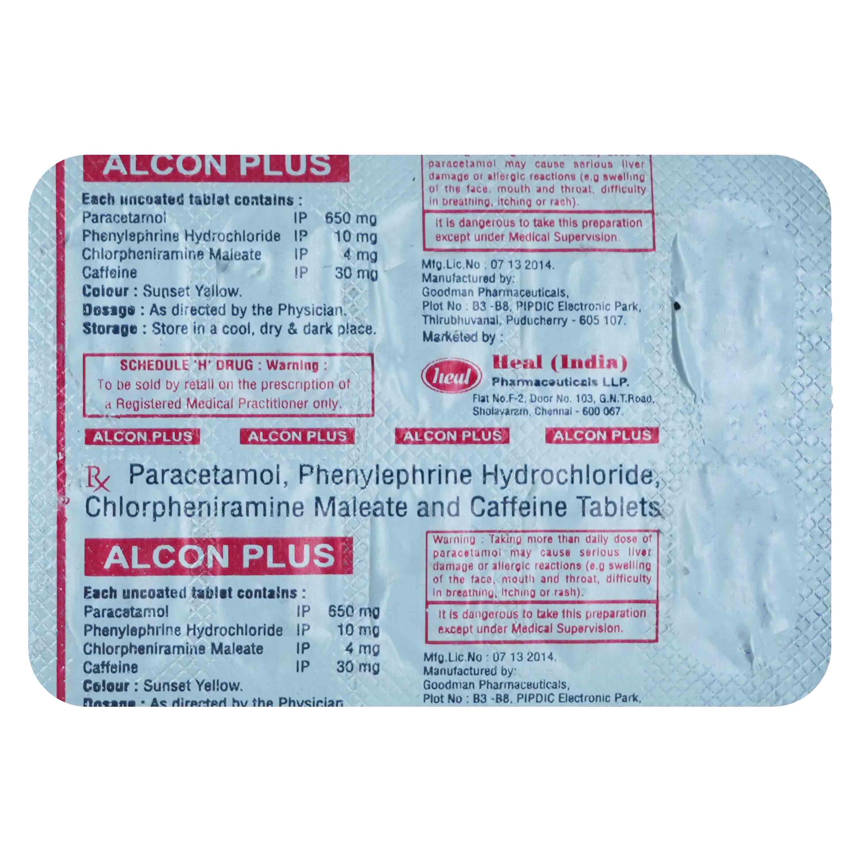 Alcon Plus Tablet 10's, Pack of 10 Alcon Plus Tablet 10's, Pack of 10