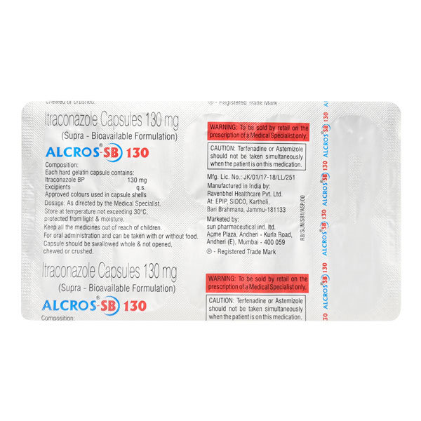 Alcros-SB 130 Capsule 10's, Pack of 10 CAPSULES Alcros-SB 130 Capsule 10's, Pack of 10 CAPSULES