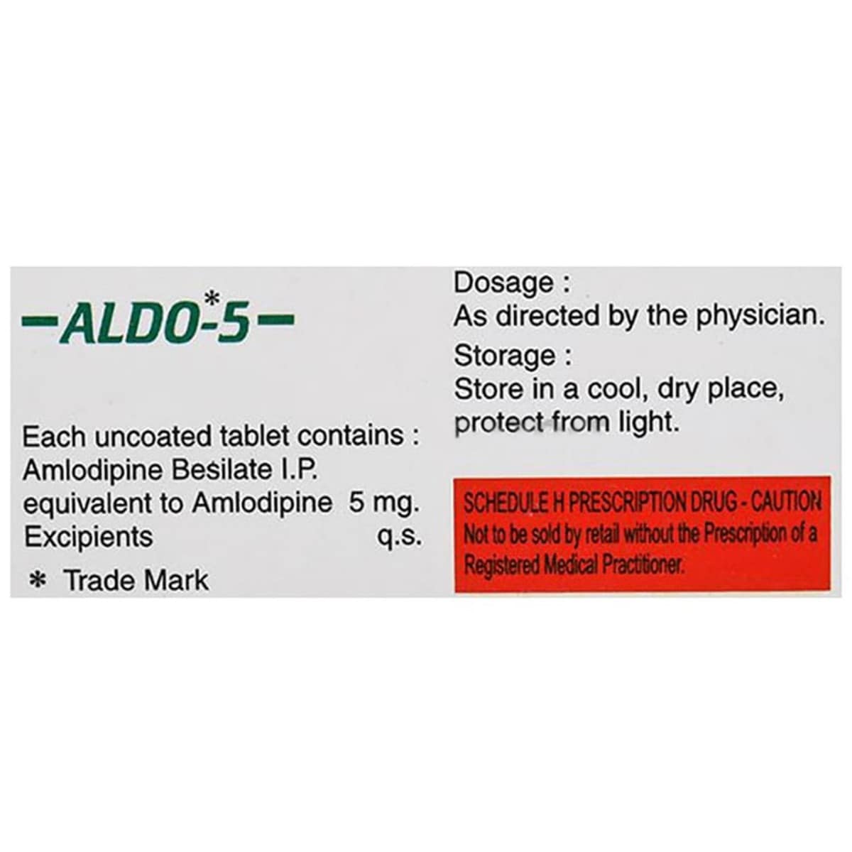Aldo-5 Tablet 10's, Pack of 10 TABLETS Aldo-5 Tablet 10's, Pack of 10 TABLETS