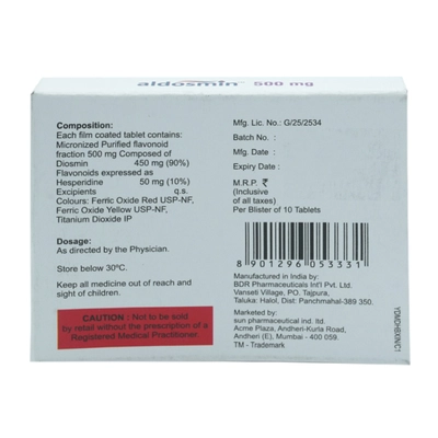 Aldosmin 500 mg Tablet 10's, Pack of 10 TabletS