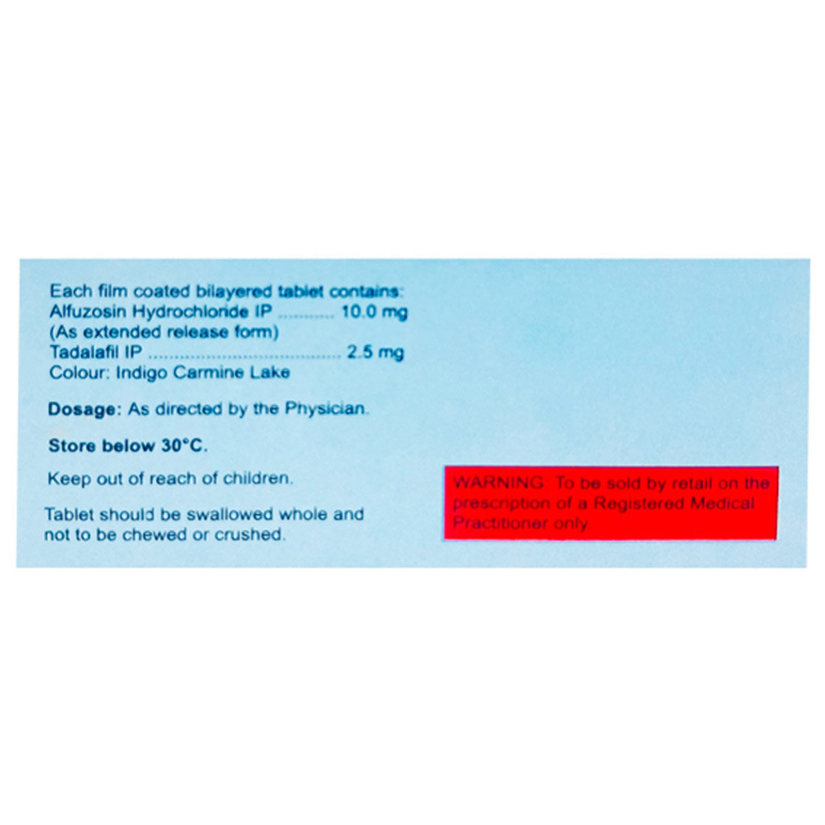 Alfusin T 2.5 Tablet 10's, Pack of 10 TabletS Alfusin T 2.5 Tablet 10's, Pack of 10 TabletS