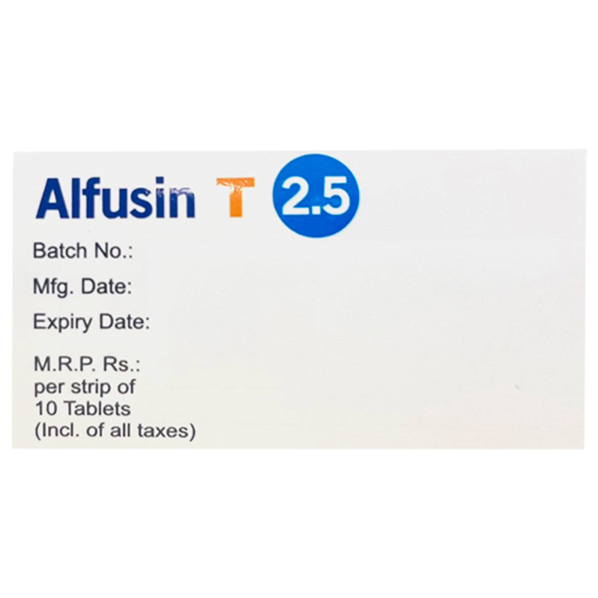 Alfusin T 2.5 Tablet 10's, Pack of 10 TabletS Alfusin T 2.5 Tablet 10's, Pack of 10 TabletS
