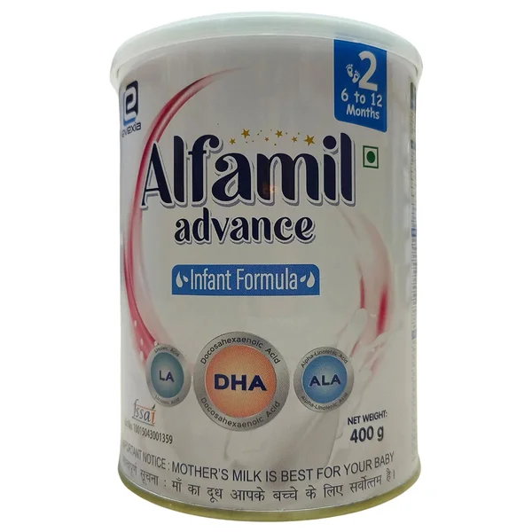 Alfamil Advance Infant Formula Stage 2 Powder, 400 gm Tin, Pack of 1
