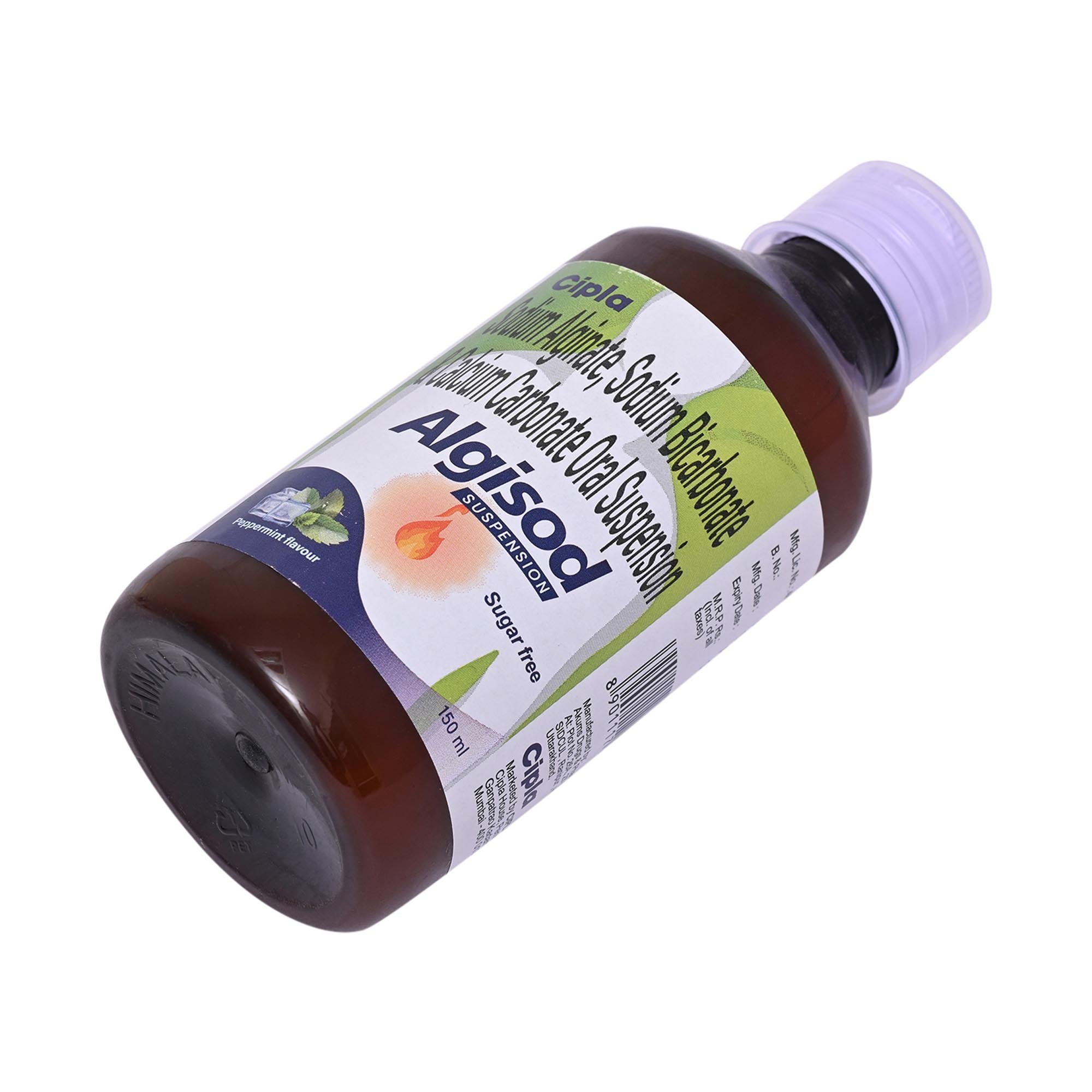 Algisod Sugar Free Peppermint Flavour Suspension 150 ml, Pack of 1 Suspension Algisod Sugar Free Peppermint Flavour Suspension 150 ml, Pack of 1 Suspension