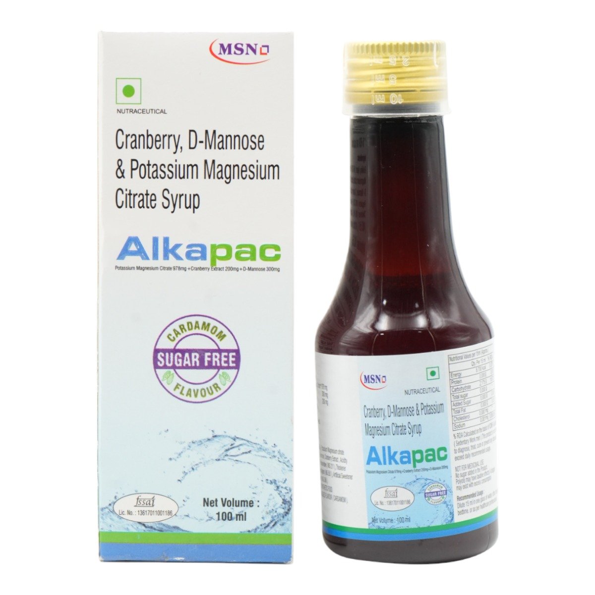 Alkapac Sugar Free Cardamom Syrup 100 ml, Pack of 1 Alkapac Sugar Free Cardamom Syrup 100 ml, Pack of 1