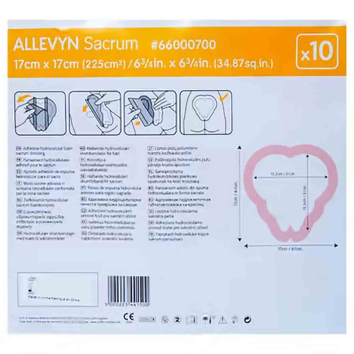 Allevyn Sacrum Dressing 17cm x 17cm, 1 Count, Pack of 1 Allevyn Sacrum Dressing 17cm x 17cm, 1 Count, Pack of 1