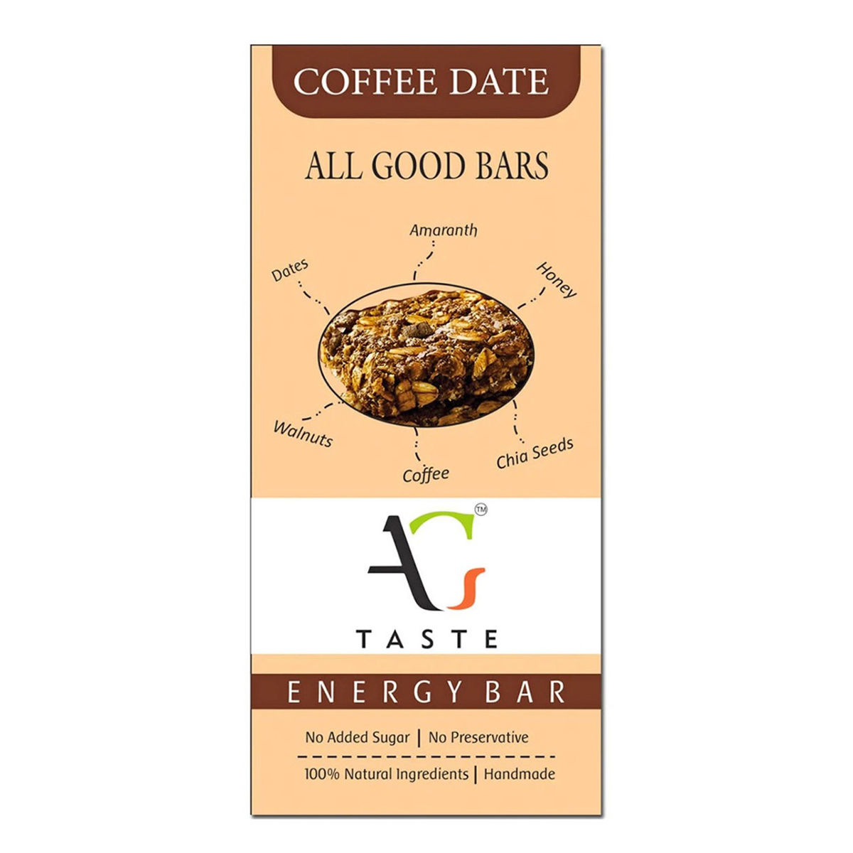 Buy All Good Bars Coffee Date Energy Bar, 30 gm Online