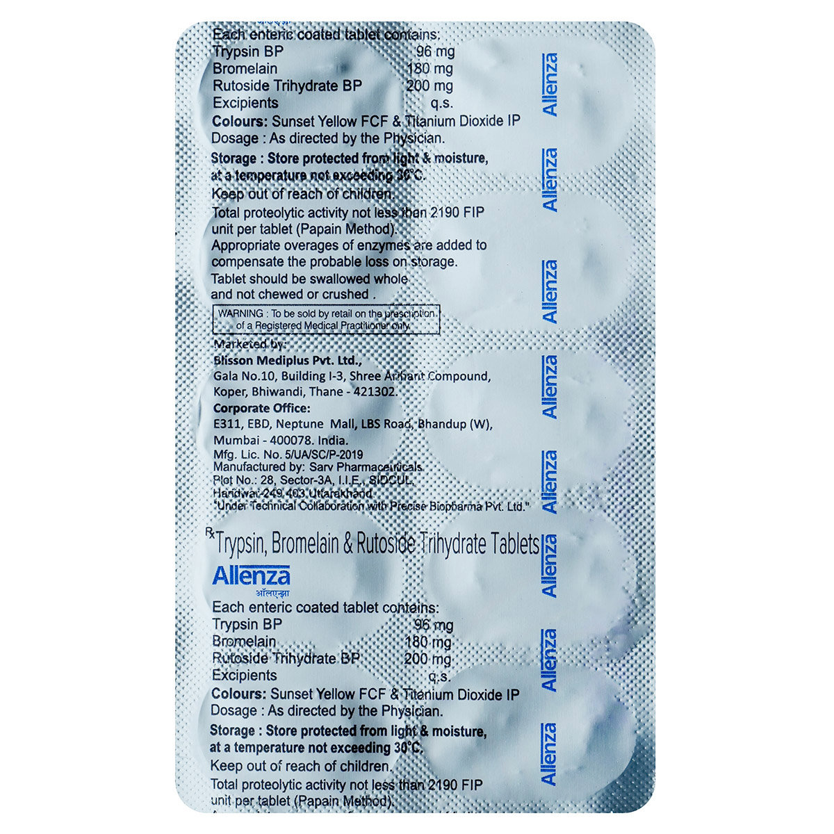 Buy Allenza Tablet 10's Online