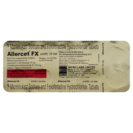 Allercet FX 10 mg/120 mg Tablet 10's