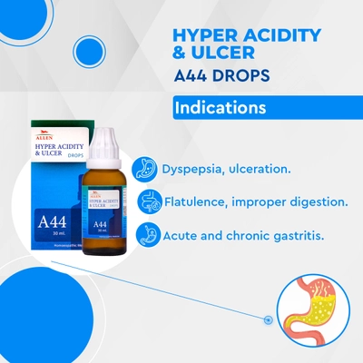 Allen A44 Hyper Acidity &amp; Ulcer Drops, 30 ml, Pack of 1