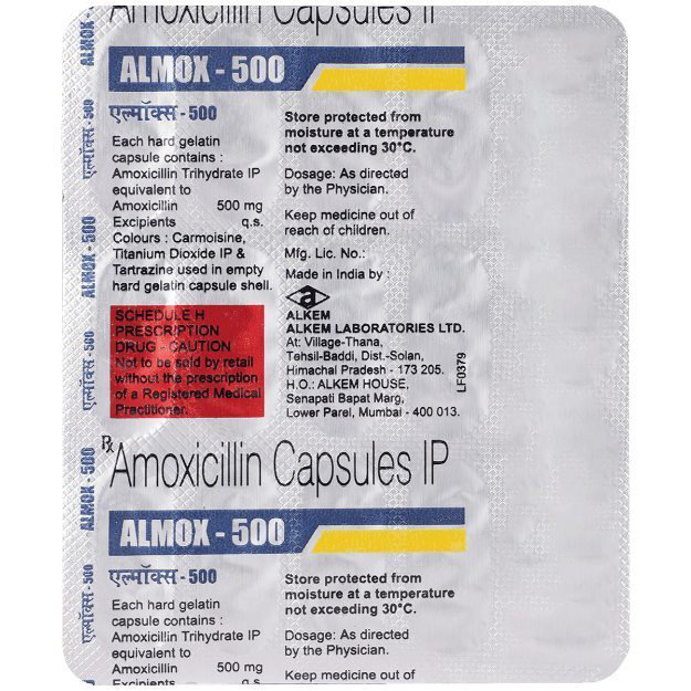 Almox-500 Capsule 15's, Pack of 15 CAPSULES Almox-500 Capsule 15's, Pack of 15 CAPSULES