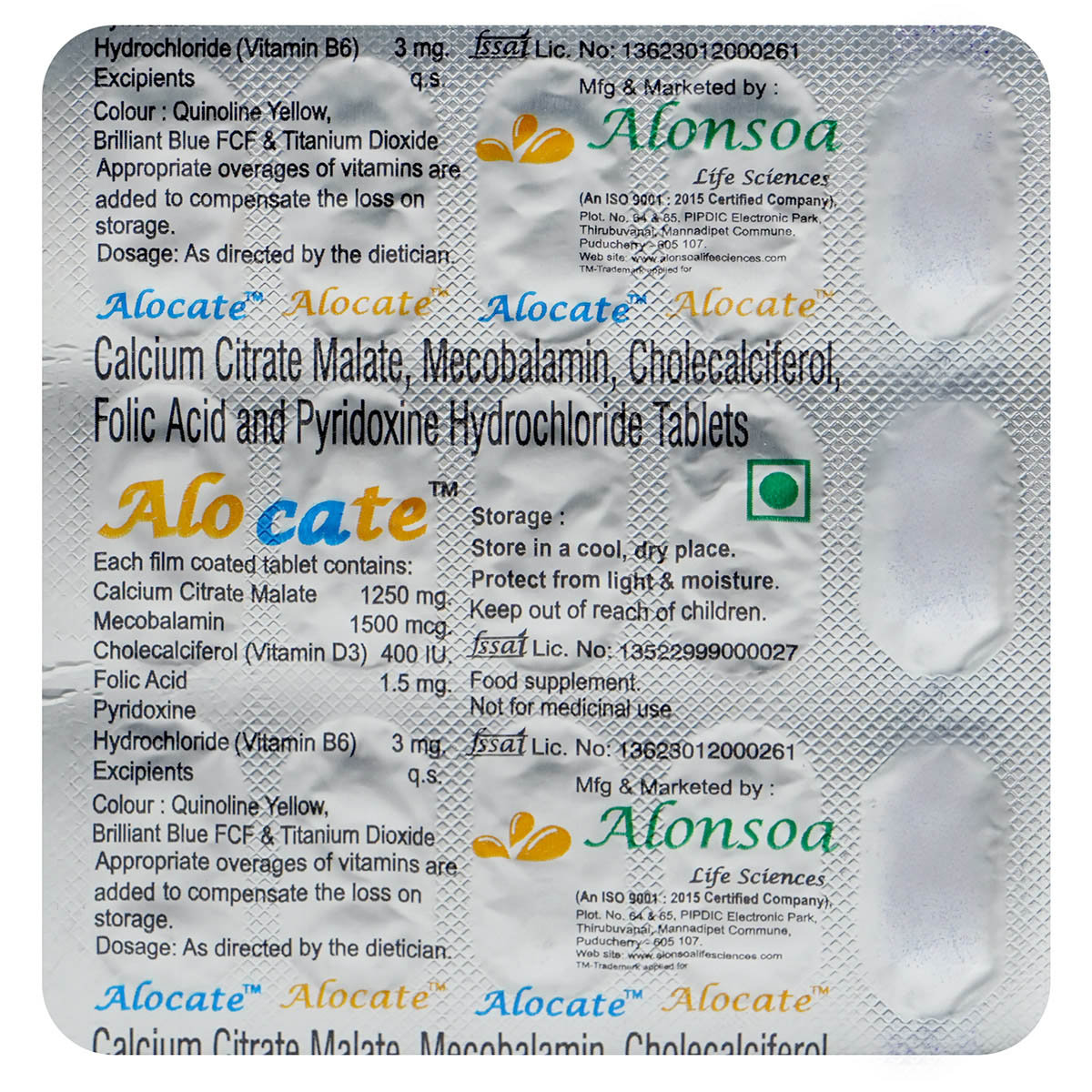 Alocate Tablet 15's, Pack of 15 Alocate Tablet 15's, Pack of 15