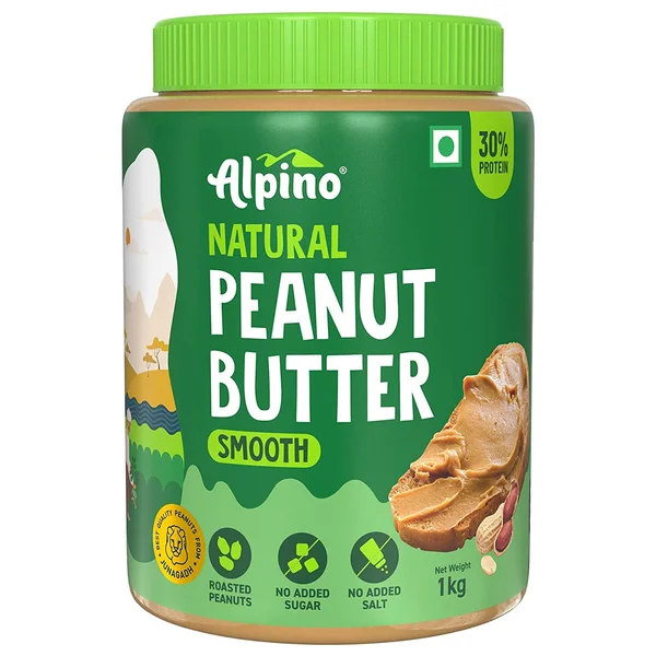 Alpino Natural Peanut Butter Smooth, 1 kg