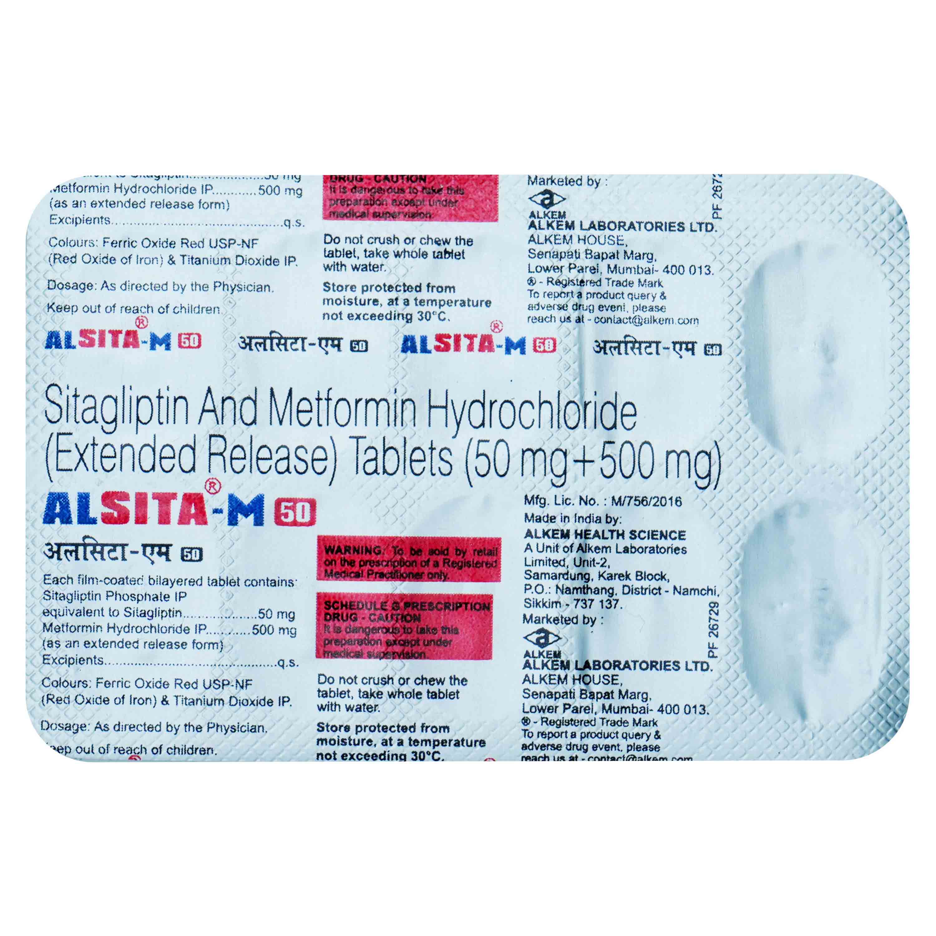 Alsita-M 50 Tablet 10's, Pack of 10 TabletS Alsita-M 50 Tablet 10's, Pack of 10 TabletS