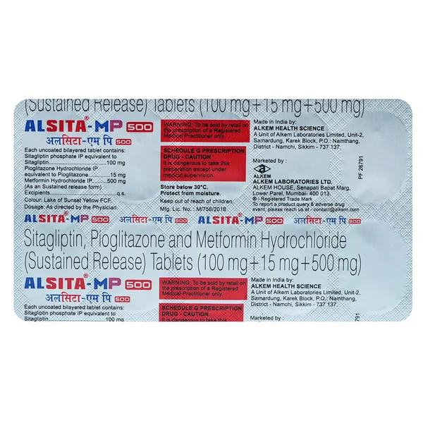 Alsita-MP 500 Tablet 10's, Pack of 10 TabletS