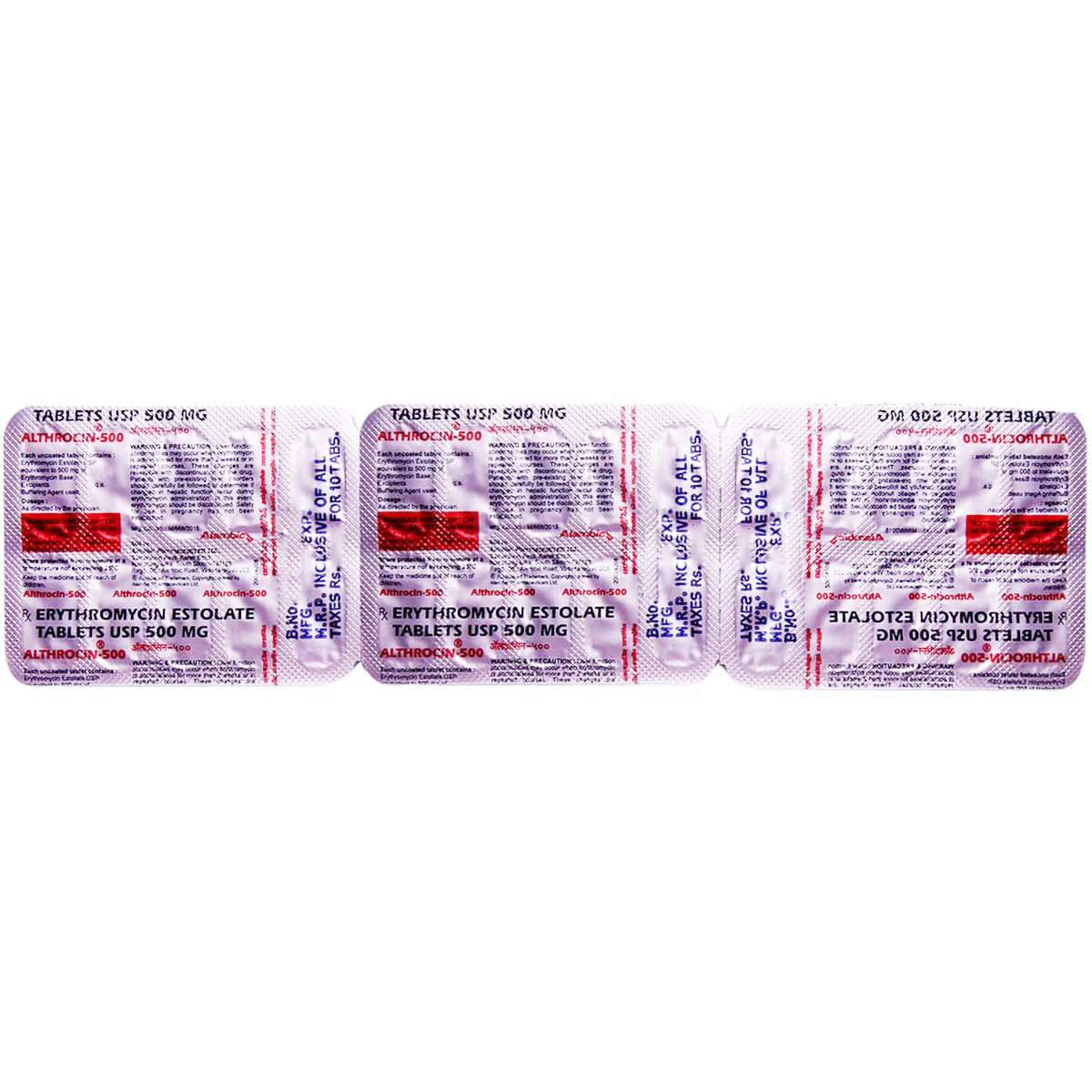 Althrocin-500 Tablet 10's, Pack of 10 TABLETS Althrocin-500 Tablet 10's, Pack of 10 TABLETS