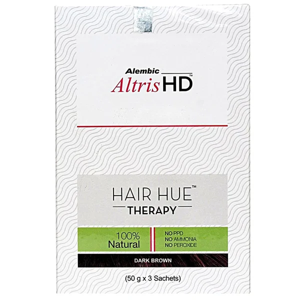 Alembic Altris HD, Hair Hue Therapy Dark Brown, 150 gm (3 sachets x 50 gm), Pack of 1