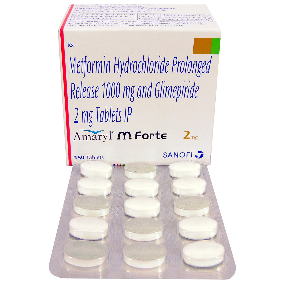 Amaryl M Forte 2 mg Tablet 15's, Pack of 15 TABLETS Amaryl M Forte 2 mg Tablet 15's, Pack of 15 TABLETS