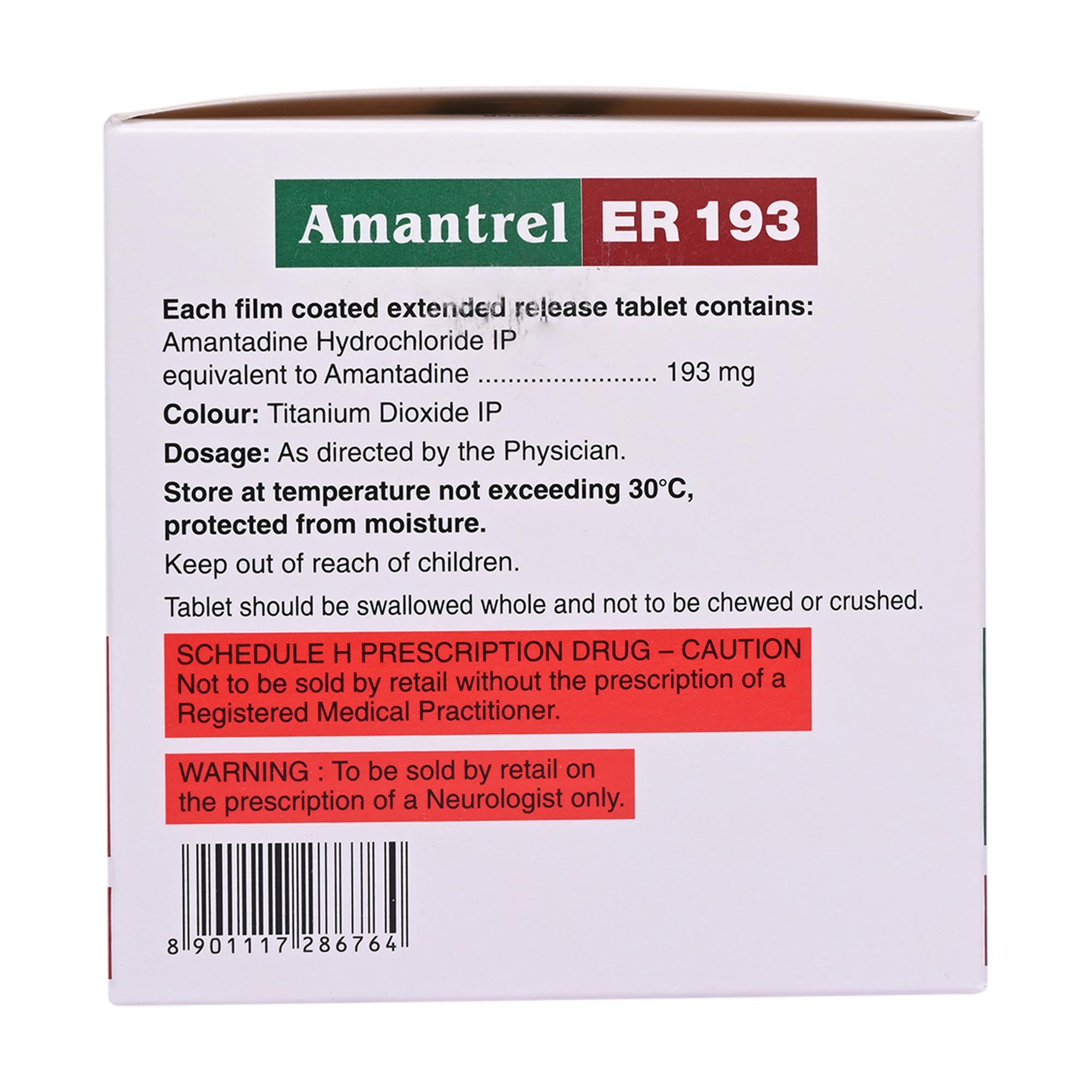 Amantrel ER 193 Tablet 10's, Pack of 10 TABLETS Amantrel ER 193 Tablet 10's, Pack of 10 TABLETS