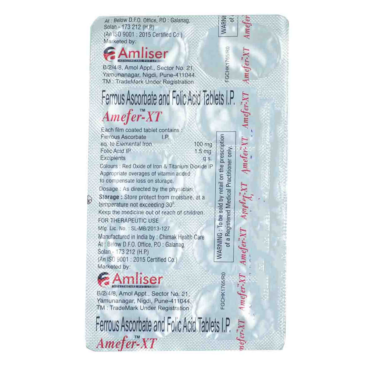 Amefer-Xt 100/1.5 Tab 10'S, Pack of 10 Amefer-Xt 100/1.5 Tab 10'S, Pack of 10