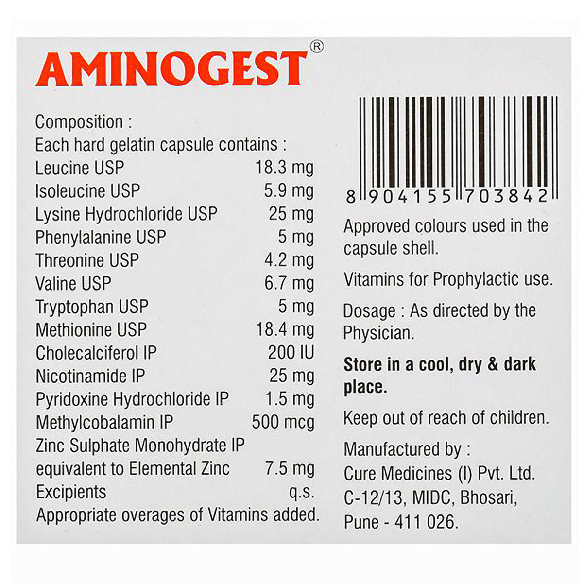 Aminogest Capsule 10's, Pack of 10 Aminogest Capsule 10's, Pack of 10