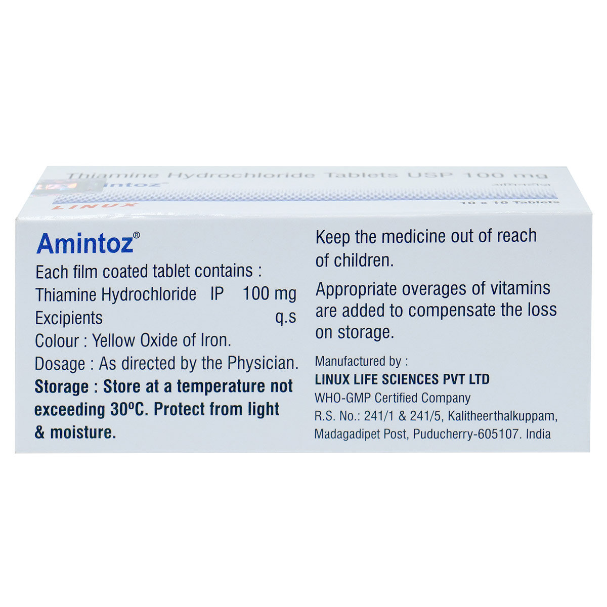 Amintoz 100 Tablet 10's, Pack of 10 TABLETS Amintoz 100 Tablet 10's, Pack of 10 TABLETS